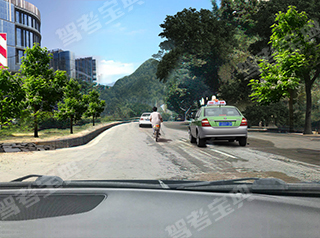 如图所示，驾驶车辆在路上遇到非机动车进入机动车道并行这种情况，驾驶人应预留出横向安全距离，减速行驶，防止碰撞。