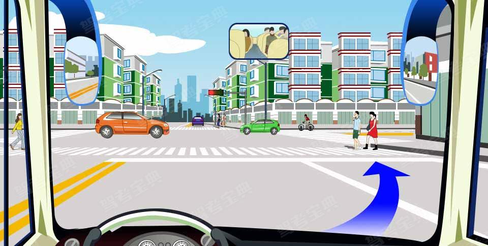 如图所示，驾驶机动车可在该路口处向右变更车道。