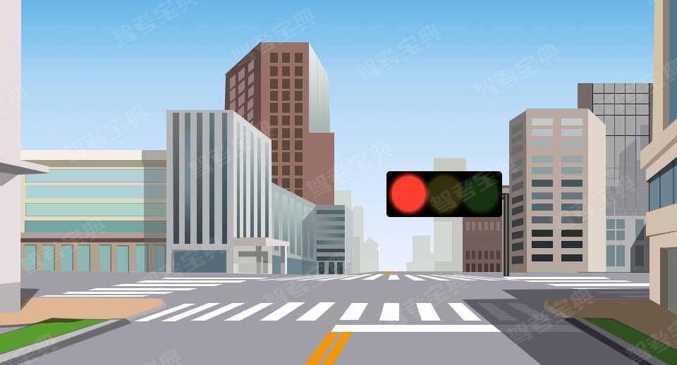 如圖所示，前方路口這種信號燈亮表示什么意思？