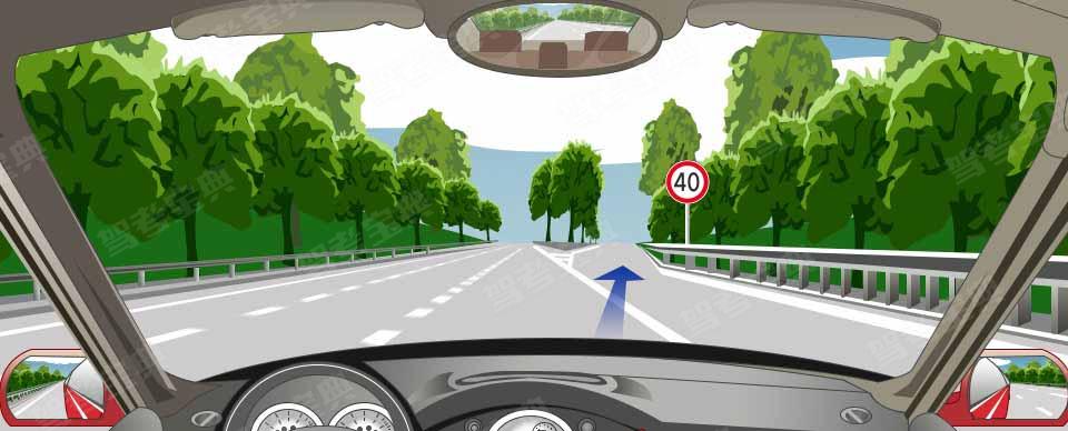 驾驶机动车驶离高速公路可以从这个位置直接驶入匝道。