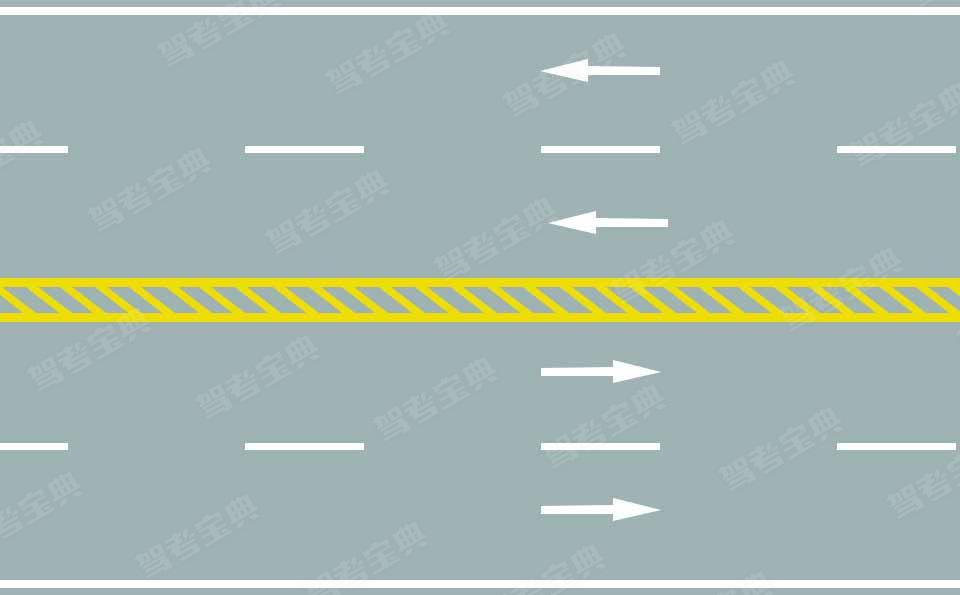 路中心的黄色斜线填充是什么含义？