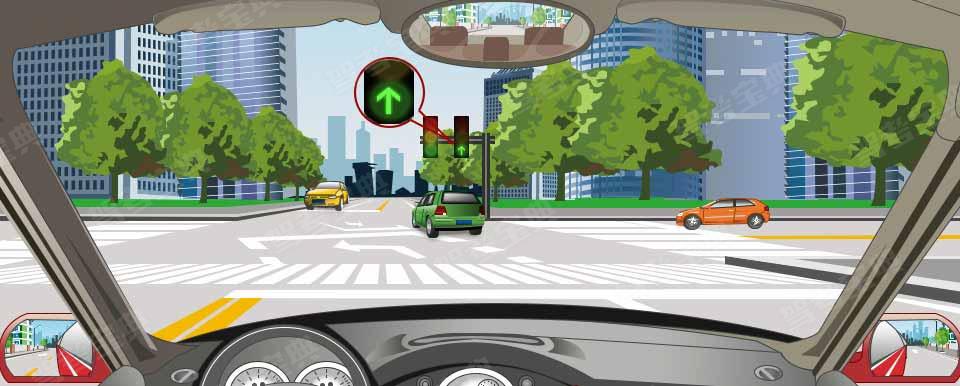 如图所示，驾驶机动车在这个路口应怎样左转弯行驶？