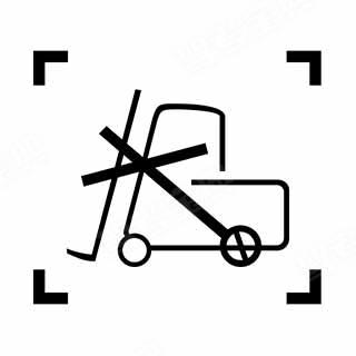 下图中的标志名称为“禁用叉车”，因此表达的含义是禁止用升降叉车搬运此物品。