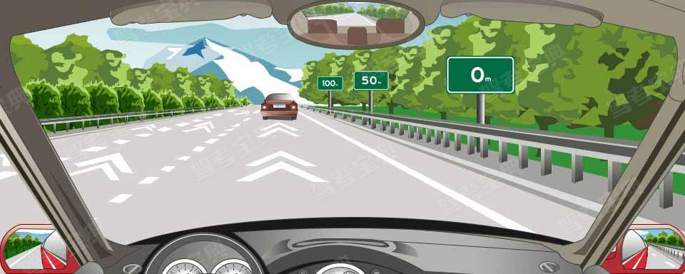 高速公路安全距离确认路段用于确认车速在每小时100公里时的安全距离。