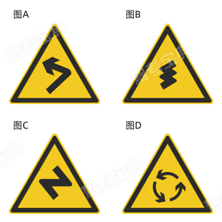 下列哪個標志提示駕駛人連續彎路？