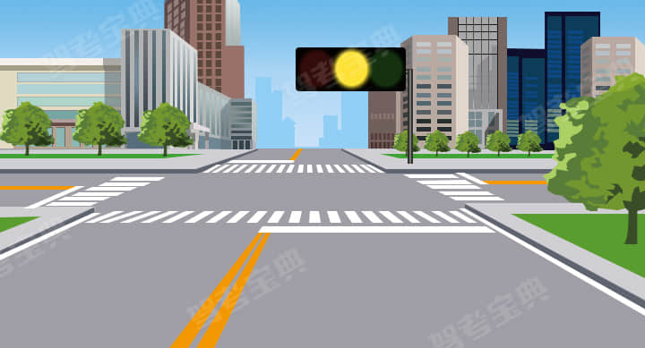 前方路口的这种信号灯亮表示什么意思？