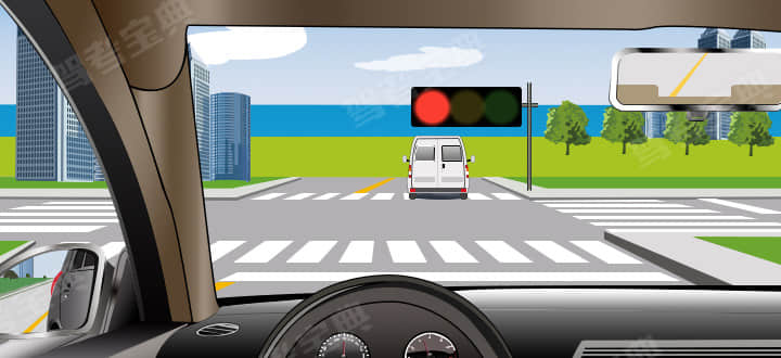 如图所示，驾驶机动车在路口直行遇到这种信号灯应该怎样行驶？