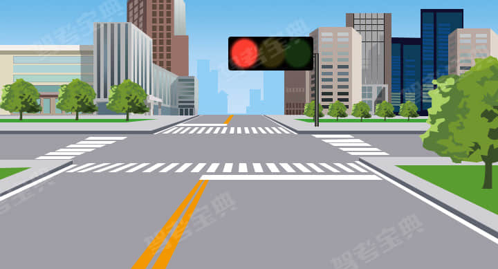 如图所示，前方路口这种信号灯亮表示什么意思？