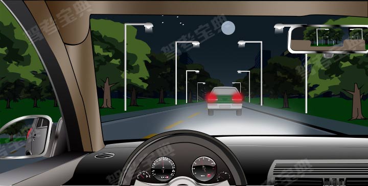 如图所示，在这种情况下跟车行驶时，不能使用远光灯的原因是什么？