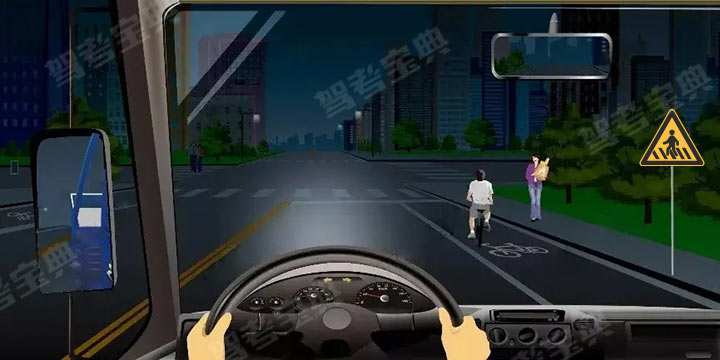 如图所示，驾驶机动车通过没有交通信号灯控制的路口时，图中存在的风险点是什么？