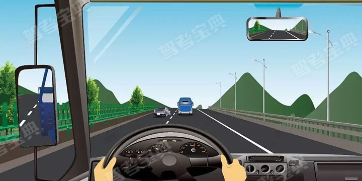 如图所示，驾驶机动车在高速公路行驶，不得倒车。